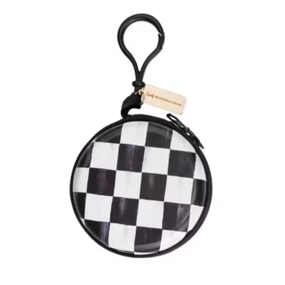 MacKenzie-Childs Black and White Checkered Purse hair tie Charm - Picture 5 of 11
